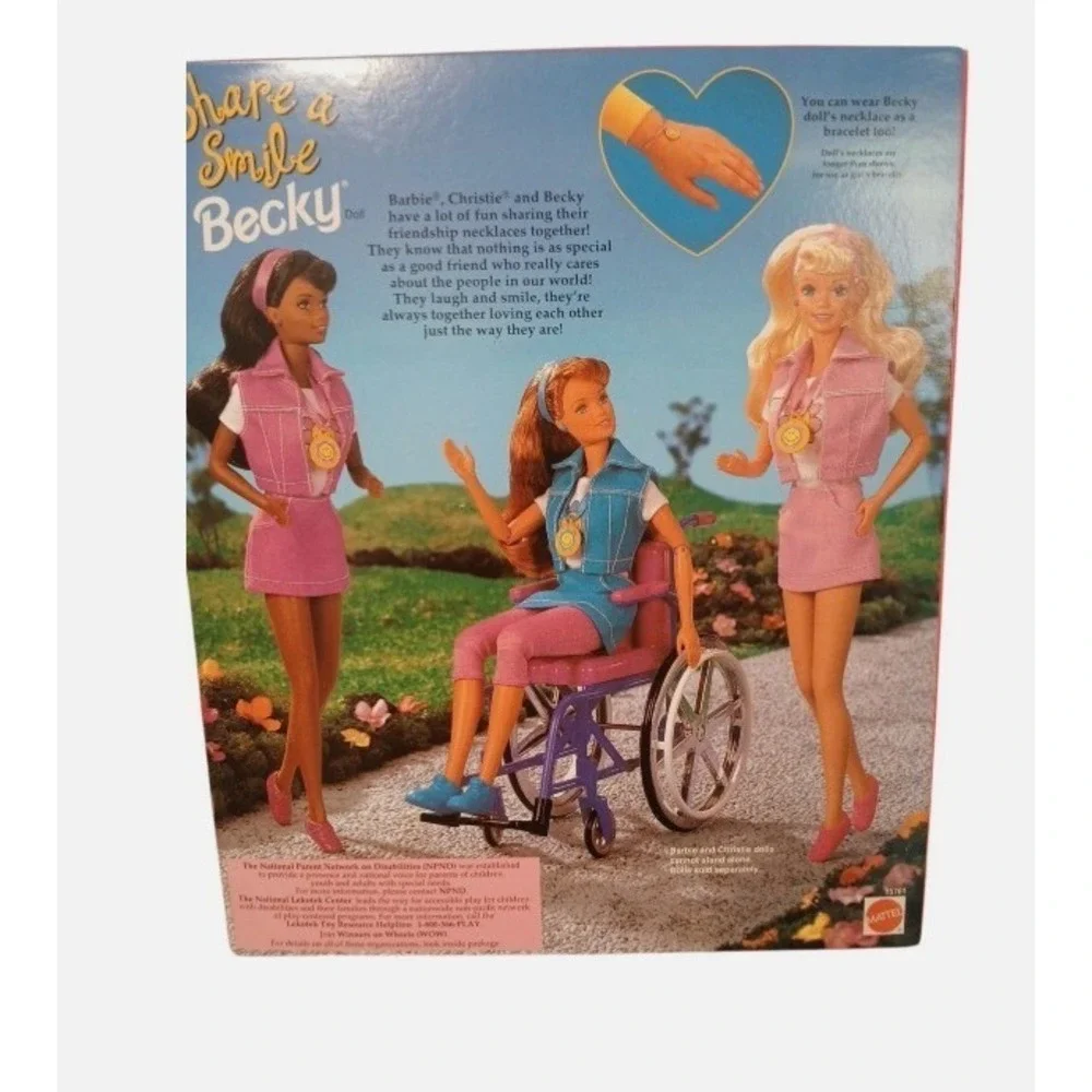 1996 Wheelchair Barbie New w Box Share a Smile BECKY Mattel Sealed Collectible